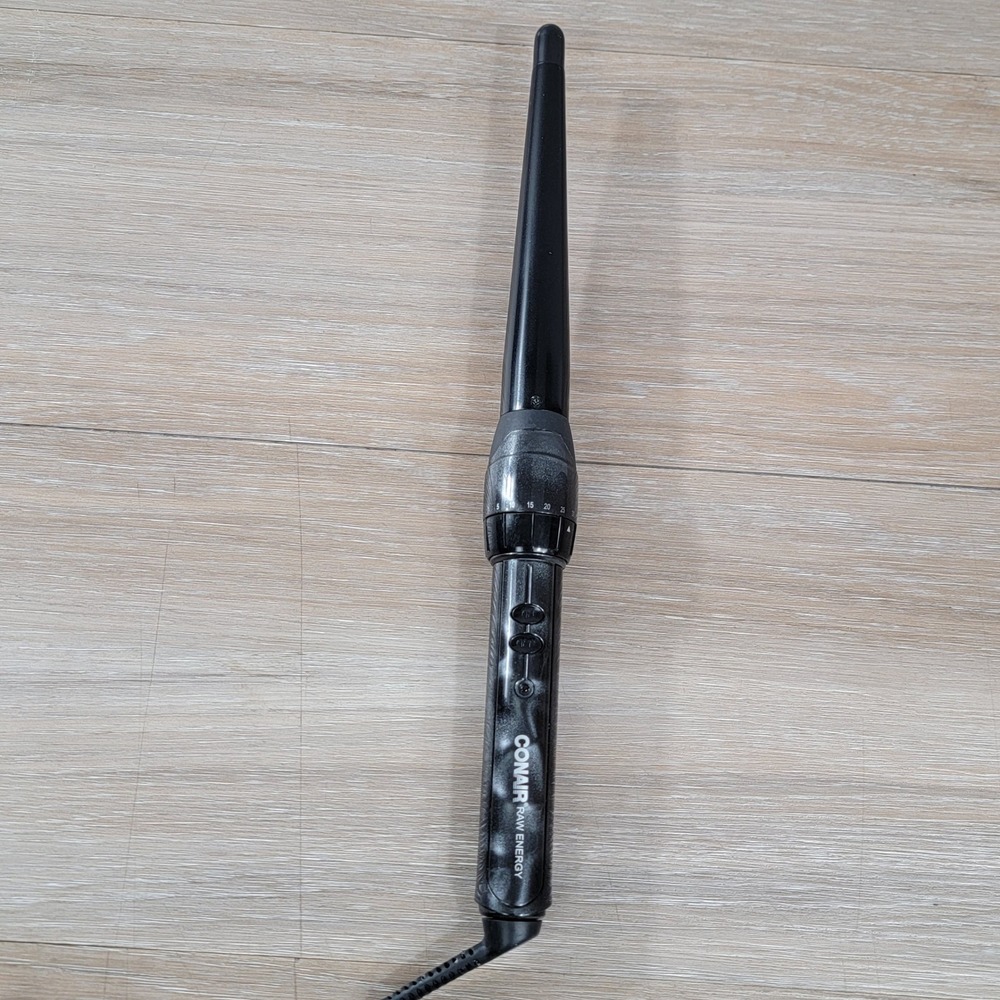 Conair Raw Energy Conical Curling Wand Black Tapered Ceramic CD701HCT